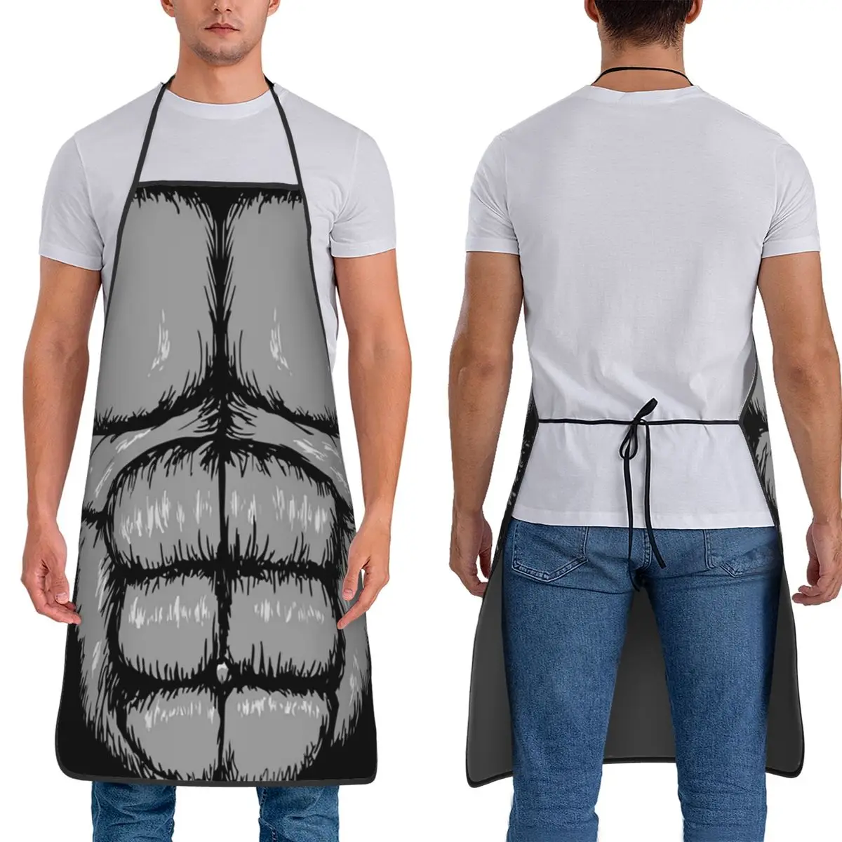 Gorilla Chest Belly Costume For Halloween Aprons Chef Cuisine Tablier Sleeveless Bib Kitchen Cleaning Pinafore for Women Men