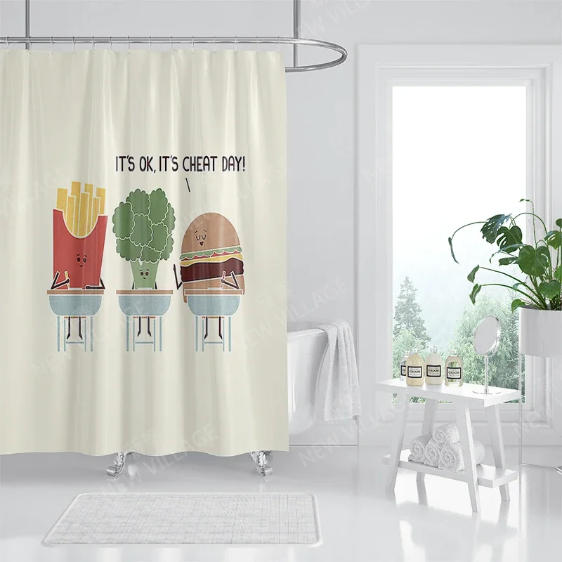 Waterproof fabric shower curtain Bathroom curtain accessories 180x200 Bath curtain for shower 240*200 cartoon cute decor 240x200