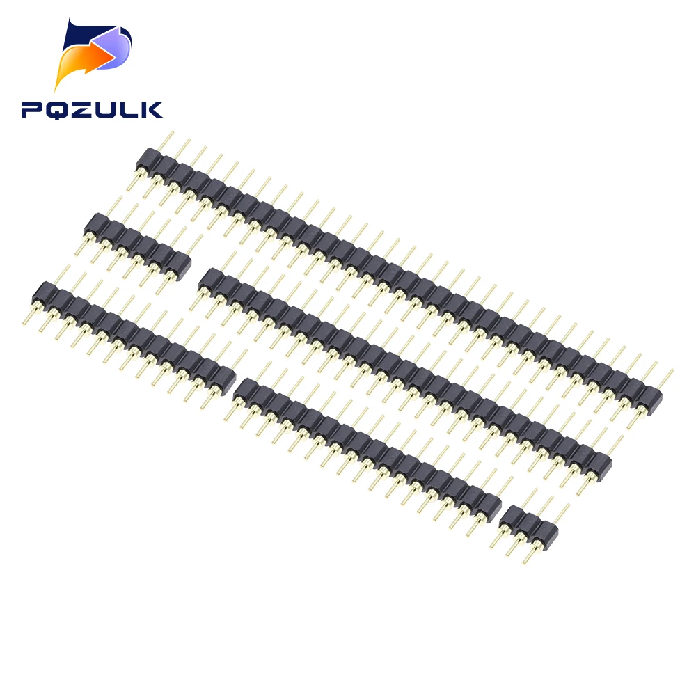 10PCS 2.54mm Pin Header Male Single Row 40 Pin 2.54mm Round Pin Connector 1x2p 3p 4p 5p 6p 7p 8p 9p 10p 12p 20p 40P