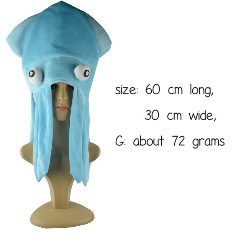 Funny Rainbow Squid Hat Yellow Flying Duck Hat Costume Accessories Halloween Carnival Fun Party Ocean Animal Octopus Headwear