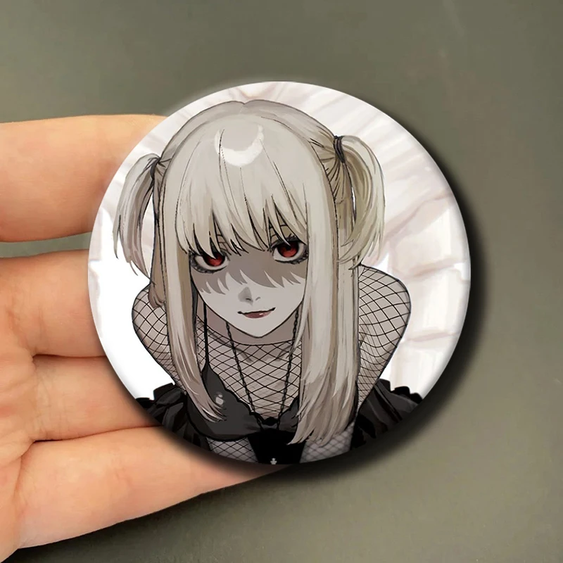 58mm Anime Character Misa Amane Soft Button Pin Anime Role Misa Amane Brooch Creative Badge for Backpack Clothes Decoration Gift