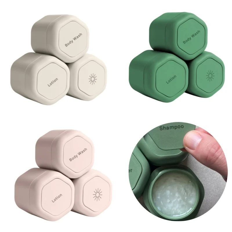 

3pcs/lot Empty Jars 5*5*5cm Portable Travel Containers Cosmetics Medicine Sealed Can Refillable Magnetic Storage Capsules