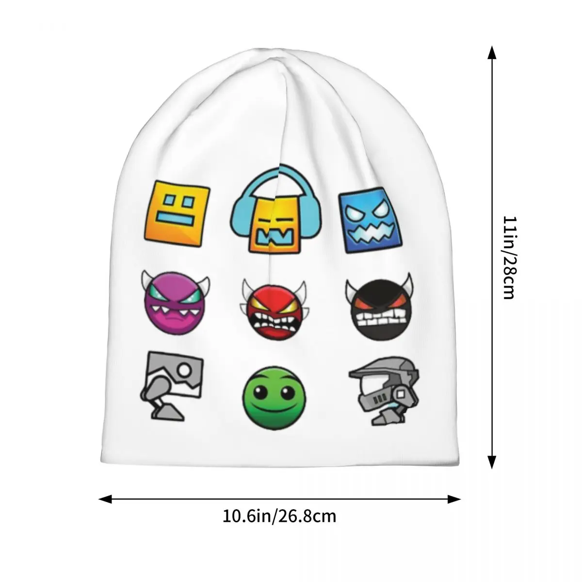 Geometry Dash Warm Knitted Cap Fashion Bonnet Hat Autumn Winter Outdoor Beanies Hats for Men Women Adult
