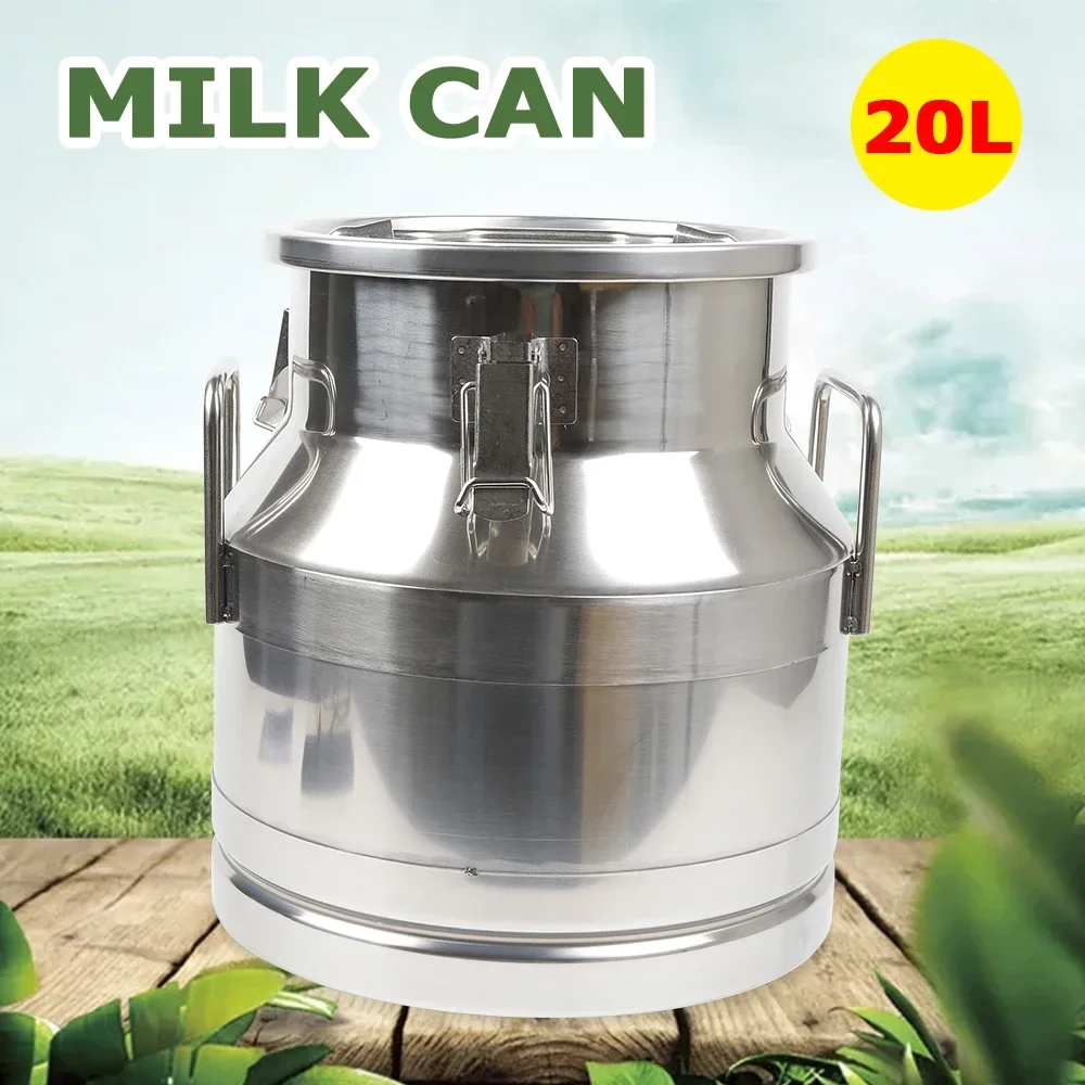 

Bymaocar 20L/5.28gal Non-magnetic Stainless Steel Milk Transport Barrel Milk Bucket Storage Can for Oil, Coffee, Wine and Honey
