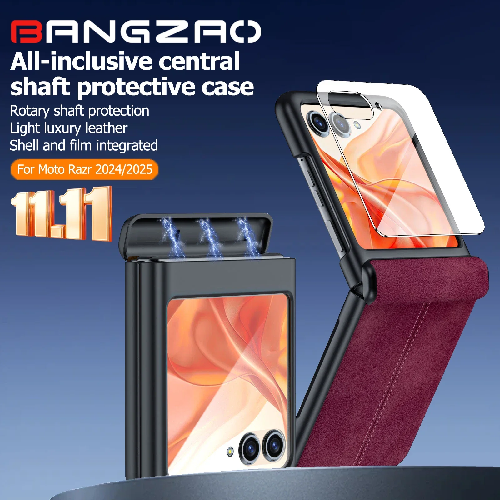 

Глобальный карнавальный фестиваль, чехол Motorola Razr 50/60, с защитой шарниров, интегрированная пленка в виде ракушки, полное покрытие, защита от чехла, красный