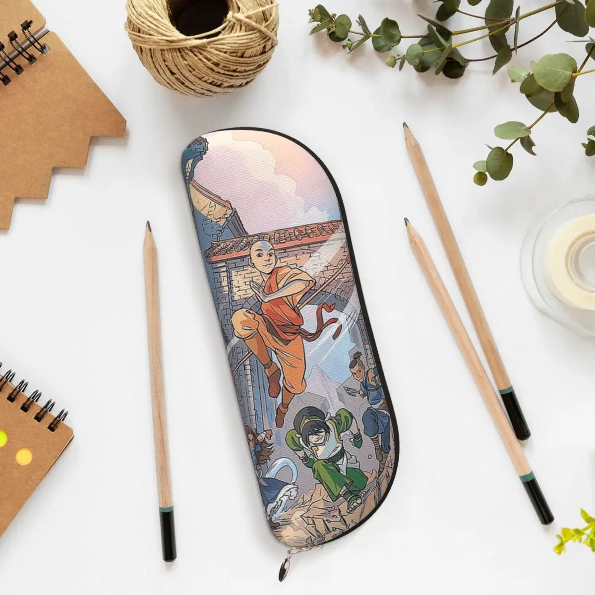 تصميم الصورة الرمزية Aang مقلمة حامل القلم تخزين القرطاسية لوازم تخزين كبيرة صندوق القلم حقيبة أقلام رصاص للبنين بنات هدايا