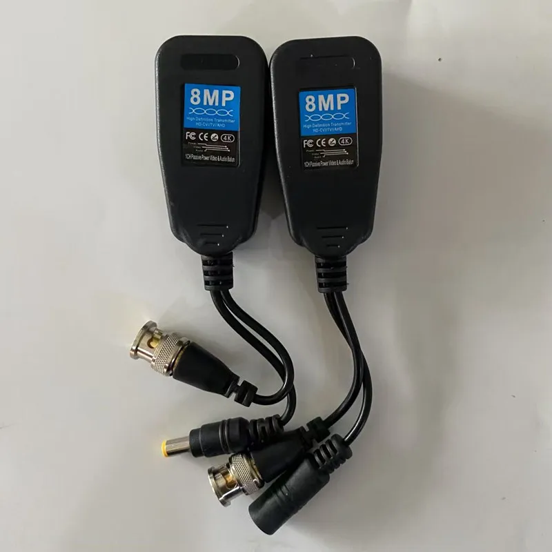 

Пассивный коаксиальный BNC CCTV Power 4K Video Balun приемопередатчик RJ45 BNC штекерные разъемы для видеокамеры видеонаблюдения