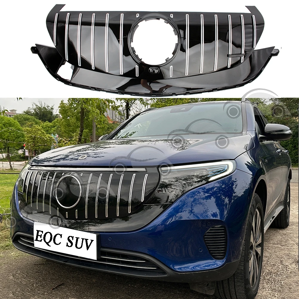 1PC Front Racing Facelift Grill Upper Bumper Grilles Fit For EQC350 EQC400 EQC440 EQC SUV