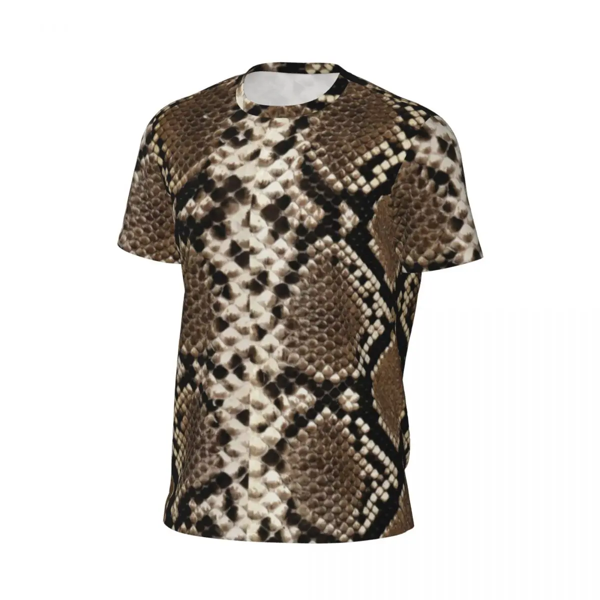 Black Snakeskin Gym T Shirt Summer Snake Scale Print Y2K Basic T-Shirts Popular Tee Shirt For Man Custom Clothing Plus Size