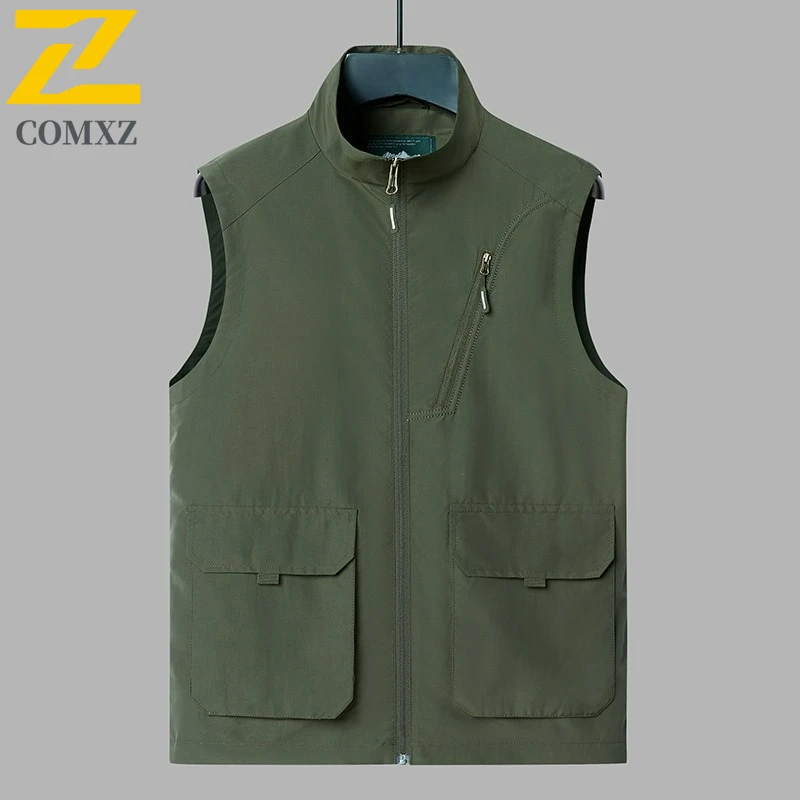

New Outdoor Gilet Men's Autumn Winter Multi Pocket Loose Plus Size Workwear Vest Sleeveless Hiking Camping Casual Waistcoat