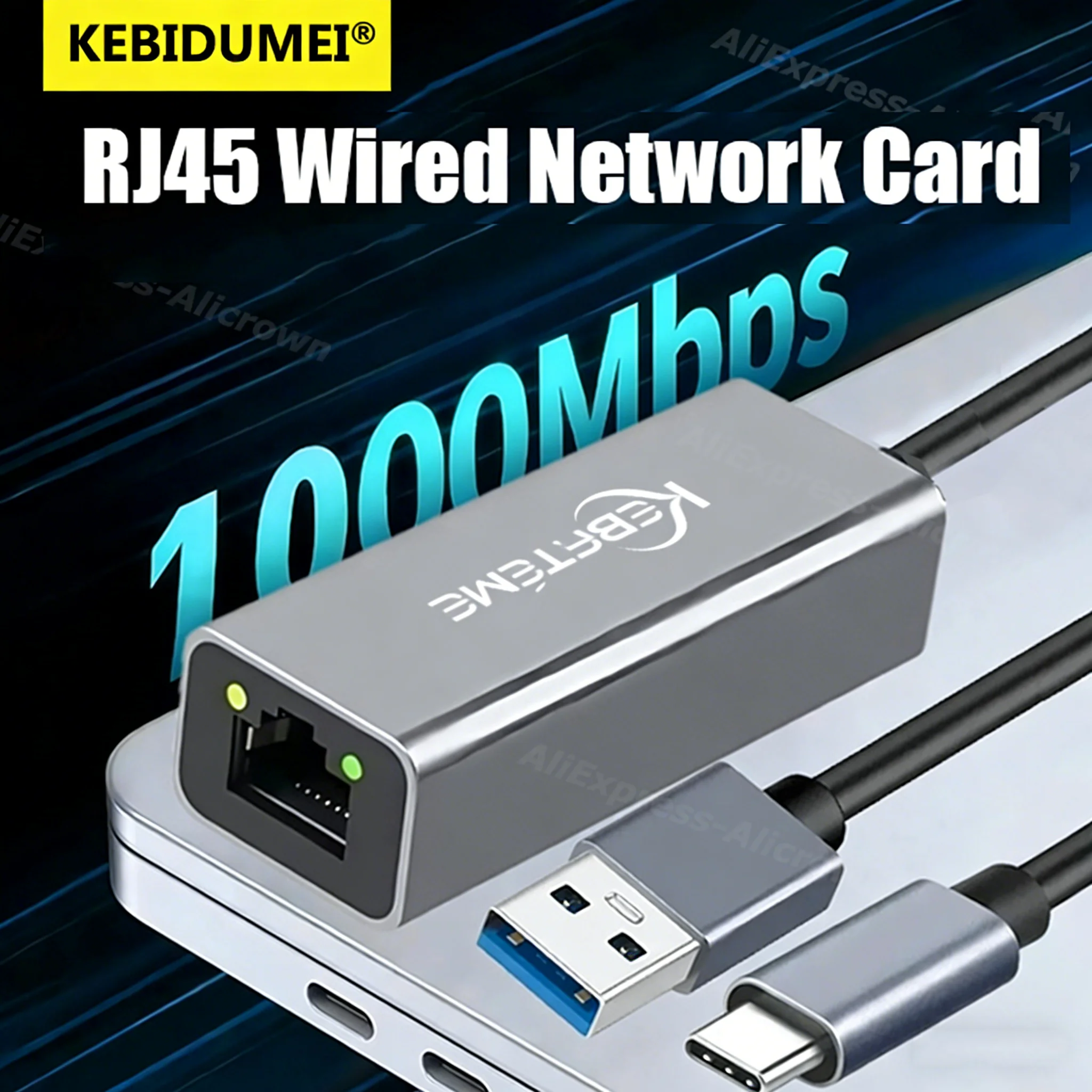 10/100/1000Mbps Wired Network Card USB 3.0 to RJ45 Lan Ethernet Adapter Converter for PC Windows Laptop Gigabit Internet Cable