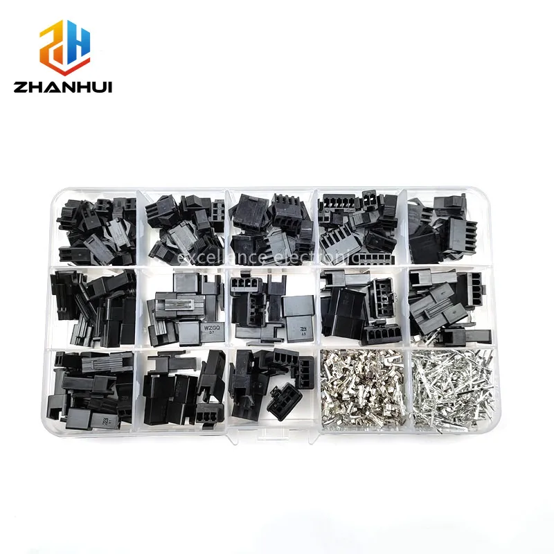 420PCS JST SM 2.5mm Pitch Connector Kit - 2/3/4/5 Pin Male/Female Housing Plug Assortment for Wire Harness
