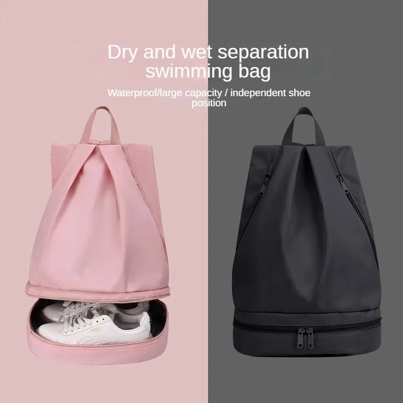 Waterproof Swimming Bag Wet and Dry Separation Bag Women Gym Backpack with Shoe Compartment Large Capacity Travel Sports Bag Man