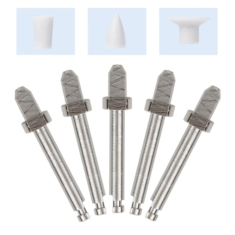 5 Stuks Tandheelkundige Rvs RA Schacht 2.35mm Doorn Rotary Tool Handvat voor Siliconen Composiet Polijstmachine Lage Snelheid handstuk