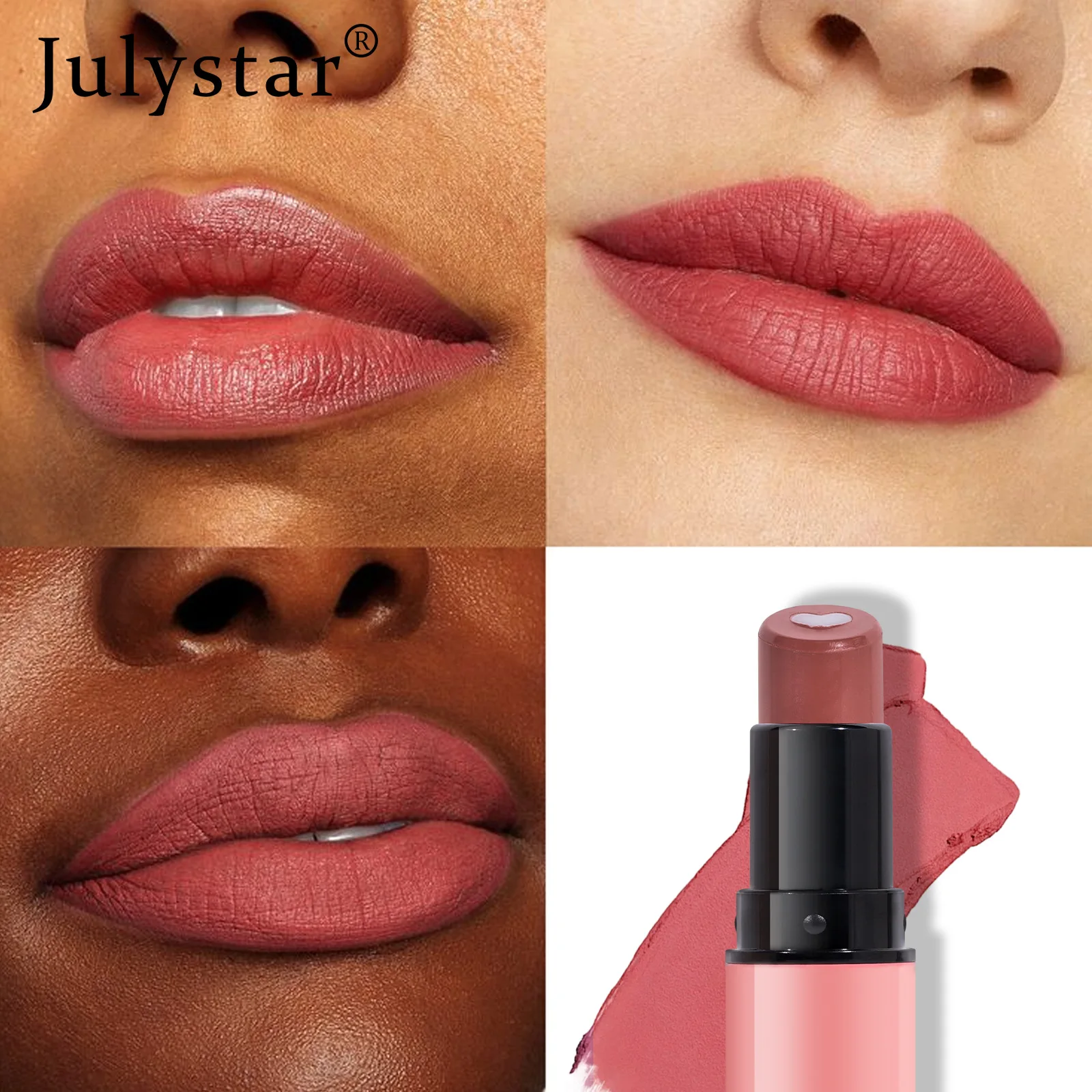 MISS ROSE 2-IN-1 Easy To Color Fruity Frost Matte Lipstick Lip Balm Makeup Moisturising Hydrating Longwear Lipsticks Cosmetics