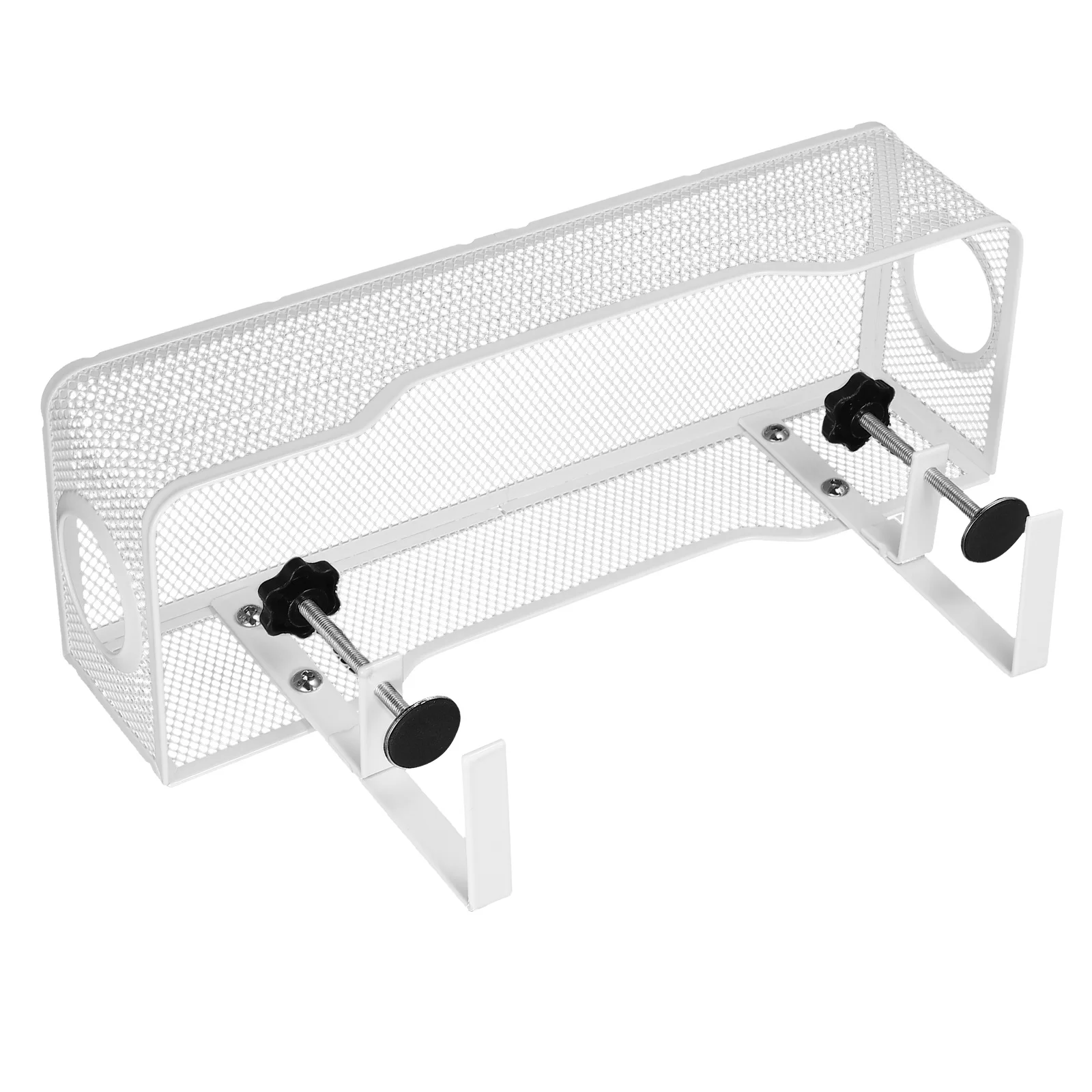 

White Metal Desk Cable Management Tray Under Table Wire Organizer Storage Rack for Office Computer Room Home Use