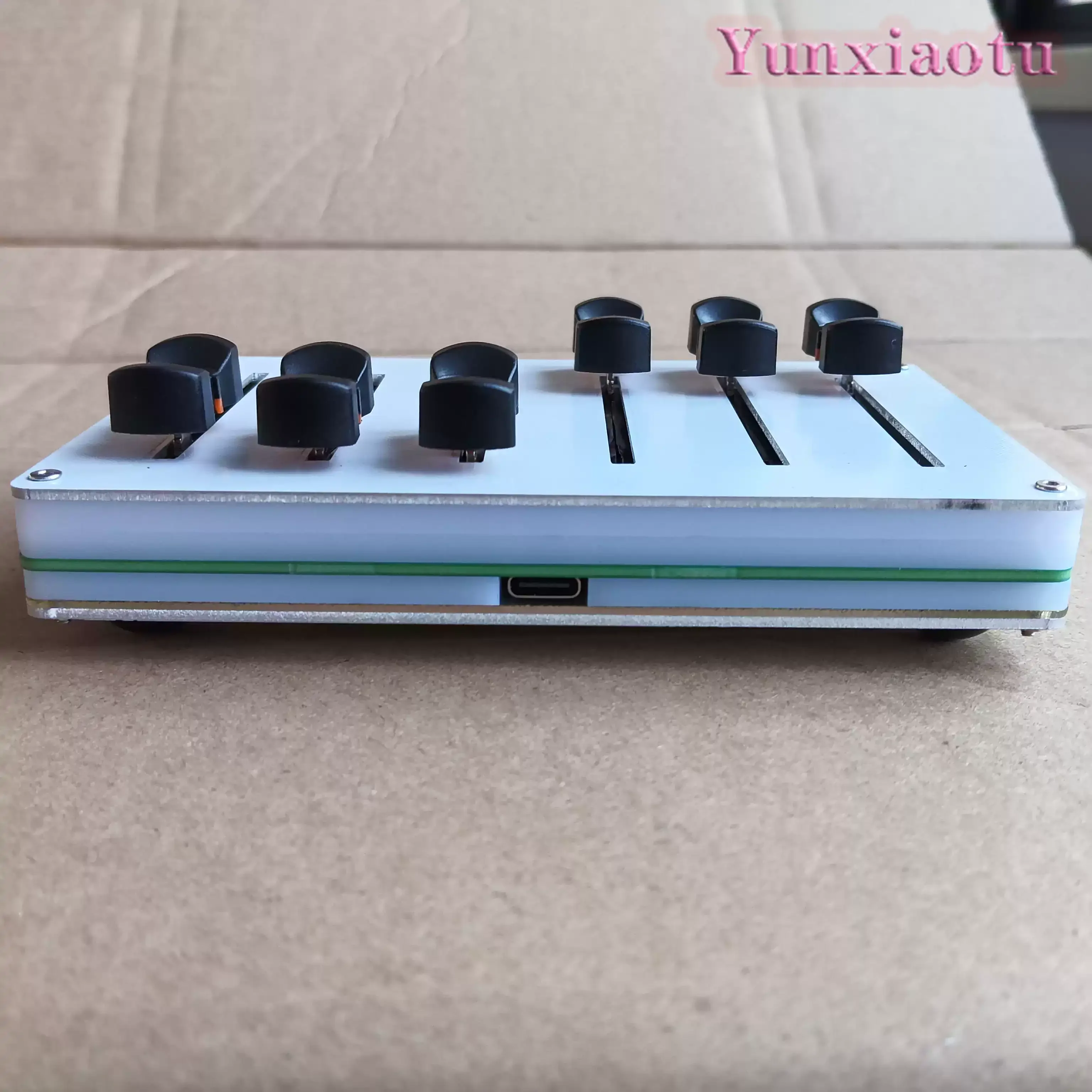 6-Channel MIDI Fader Controller, 45mm Pushrod, USB Driver-Free Custom CC Mapping for DAW Music Software