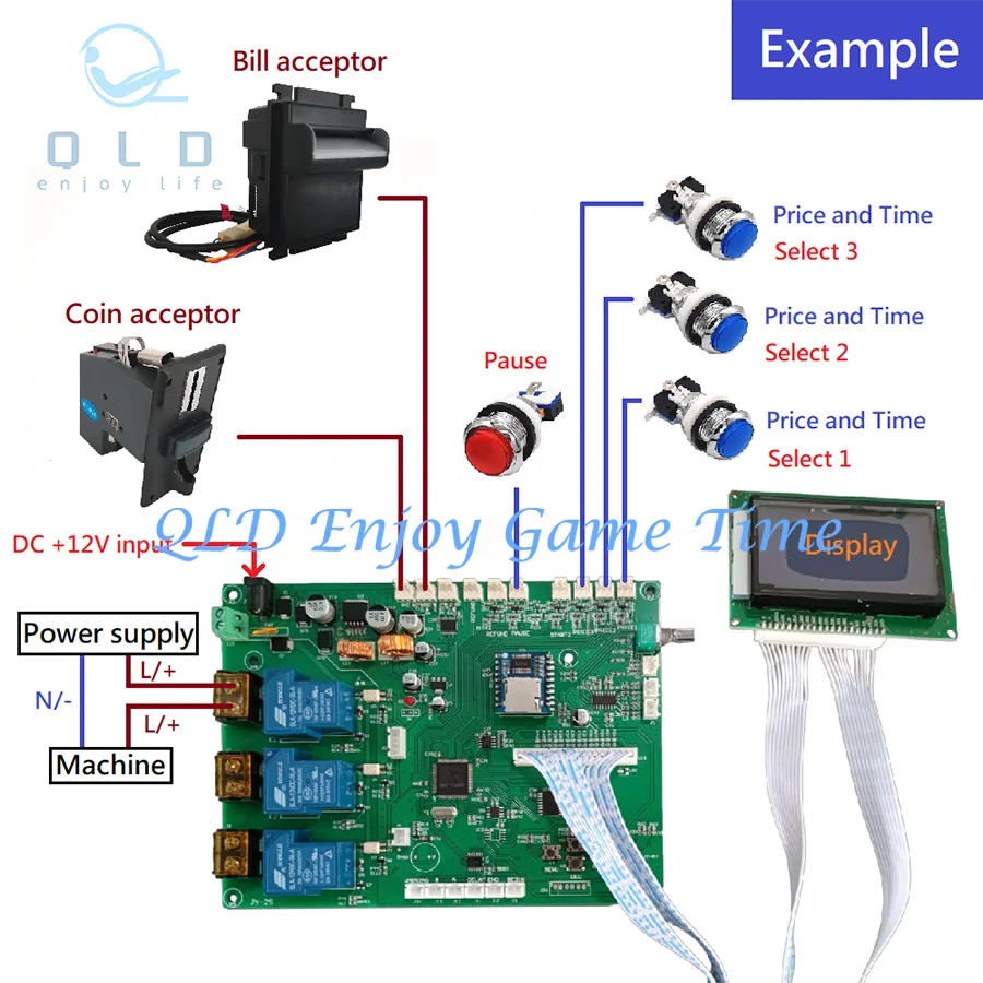 LCD Time Control Timer Board, Arcade Game, Bill Coin Acceptor,Controller for Water Washing Machine,Massage Chair Charging, JY-25
