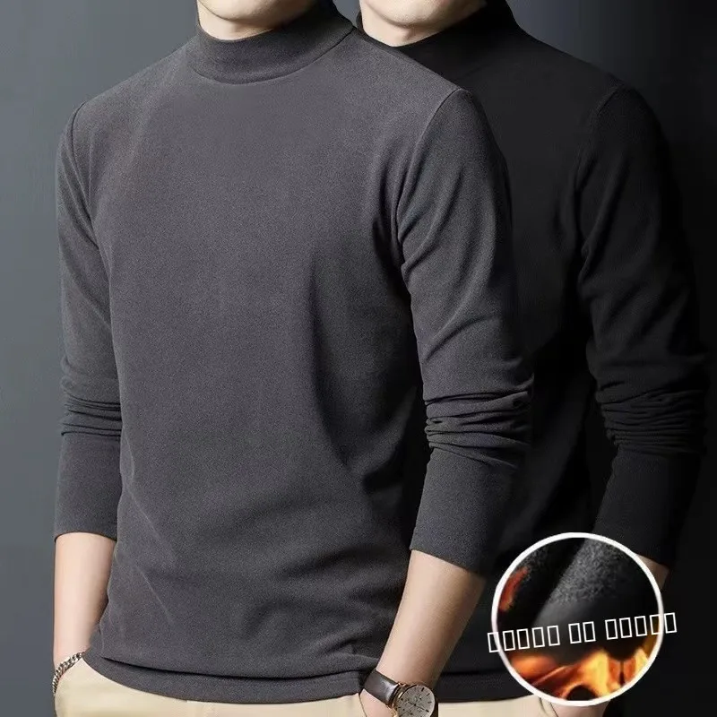 

Мужское облегающее нижнее белье Mid-Ne Long Sve Fce на подкладке, теплое нижнее белье, бархатный вязаный свитер, осень-зима, новинка...