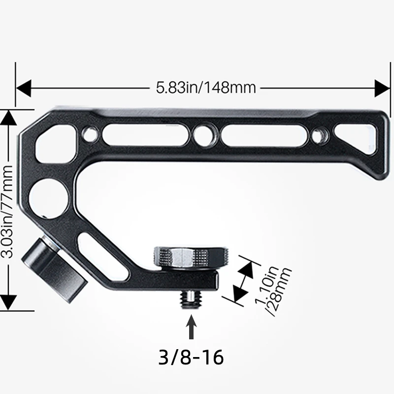 Camera Top Handle Hand Grip Handgrip Arri Locating Screw Monitor Mic Rig Cold Shoe for Nikon Canon Sony Dslr Camera Cage Handle