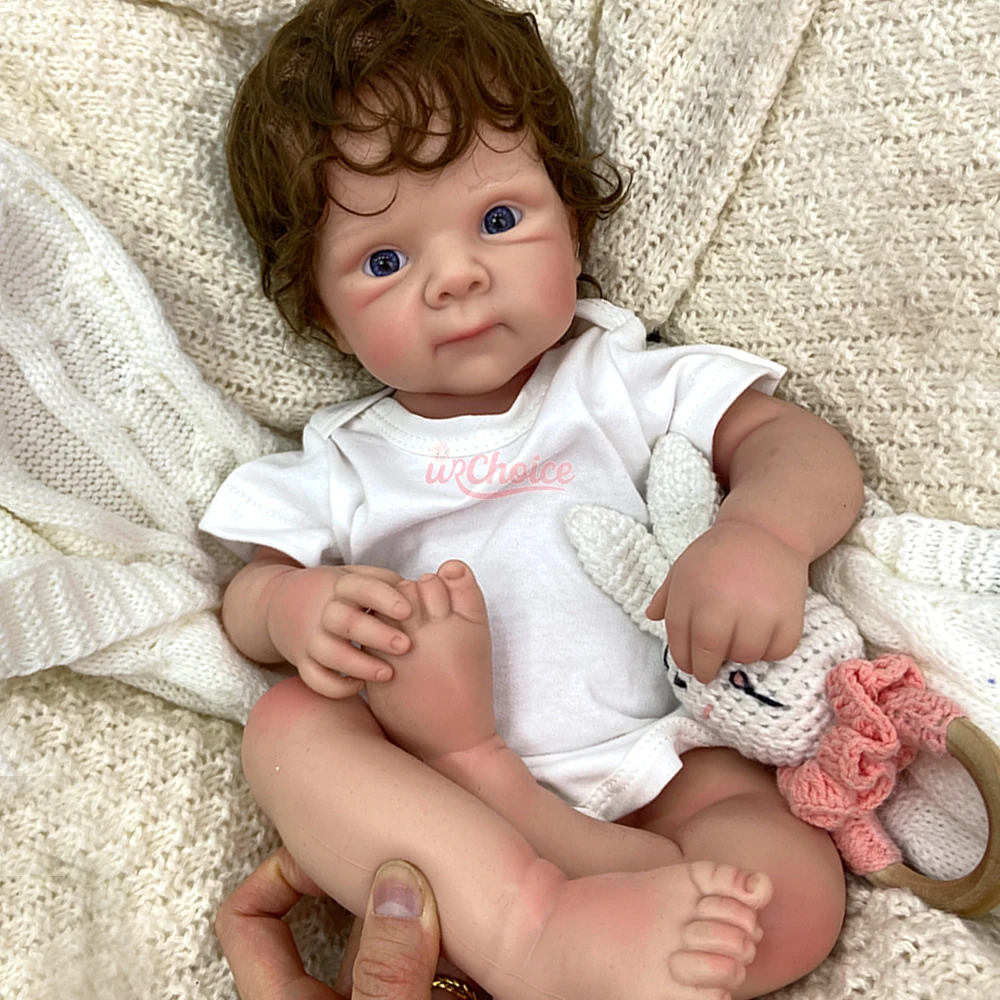 20 polegadas Natal macio silicone renascido bebê menina com cabelo detalhe realista características Lavável bebê presente de férias para amantes de bonecas
