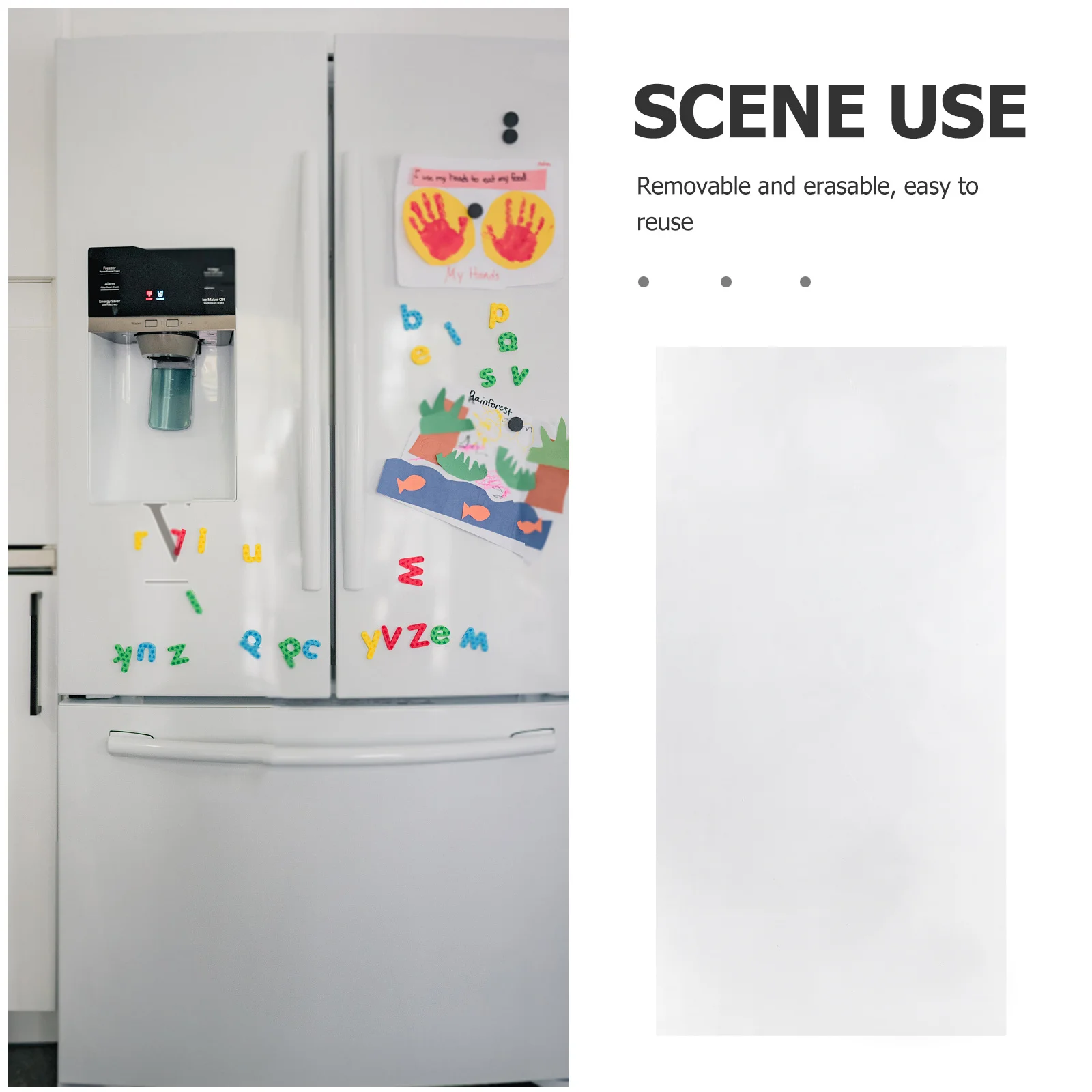 1 conjunto de adesivo removível para quadro branco, folha apagável a seco, resistente ao desgaste para casa, escritório, sala de aula, parede, placa de mensagens reutilizável