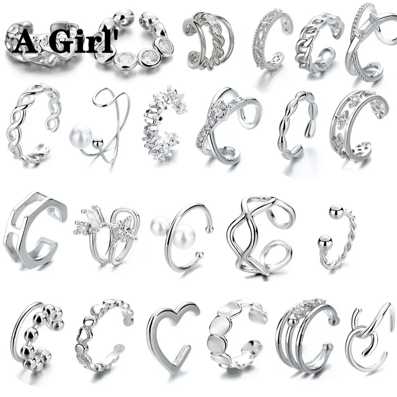 Hot Zircon clips For Women Small Hoop Earrings Ear Bone Tiny Ear Nose Ring Girl Ear Hoops Ins Zircon Geometric Earrings Ear Clip