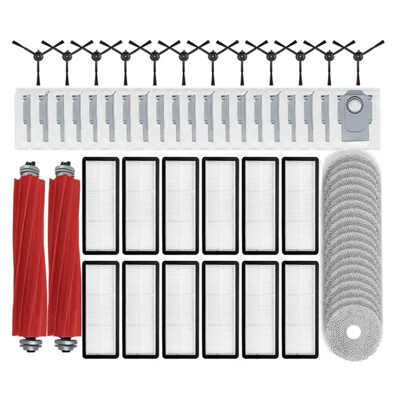 

Для пылесосов Roborock Qrevo S, Qrevo Pro, Qrevo Maxv, Qrevo Plus: основная и боковые щетки, HEPA-фильтр, салфетка для влажной уборки, мешки для сбора пыли