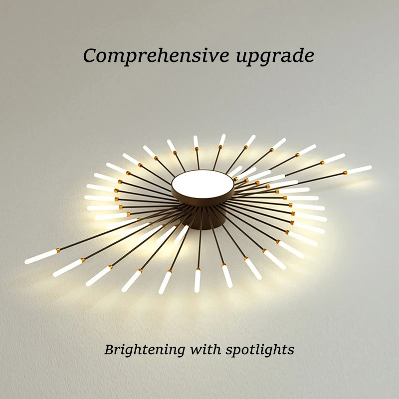 모던 디자이너 LED 천장 램프, 거실 다이닝 램프, 걸이식 홈 인테리어, 침실 광택, 창의적인 불꽃 놀이 예술 조명