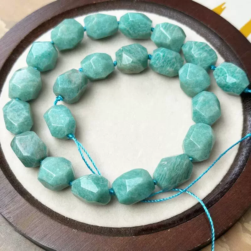 

Натуральный амазонит, соответствующий граненый камень Тяньхе, нерегулярный свободный для изготовления ювелирных изделий, ожерелье, браслет «сделай сам», 15 дюймов, 12-16 мм