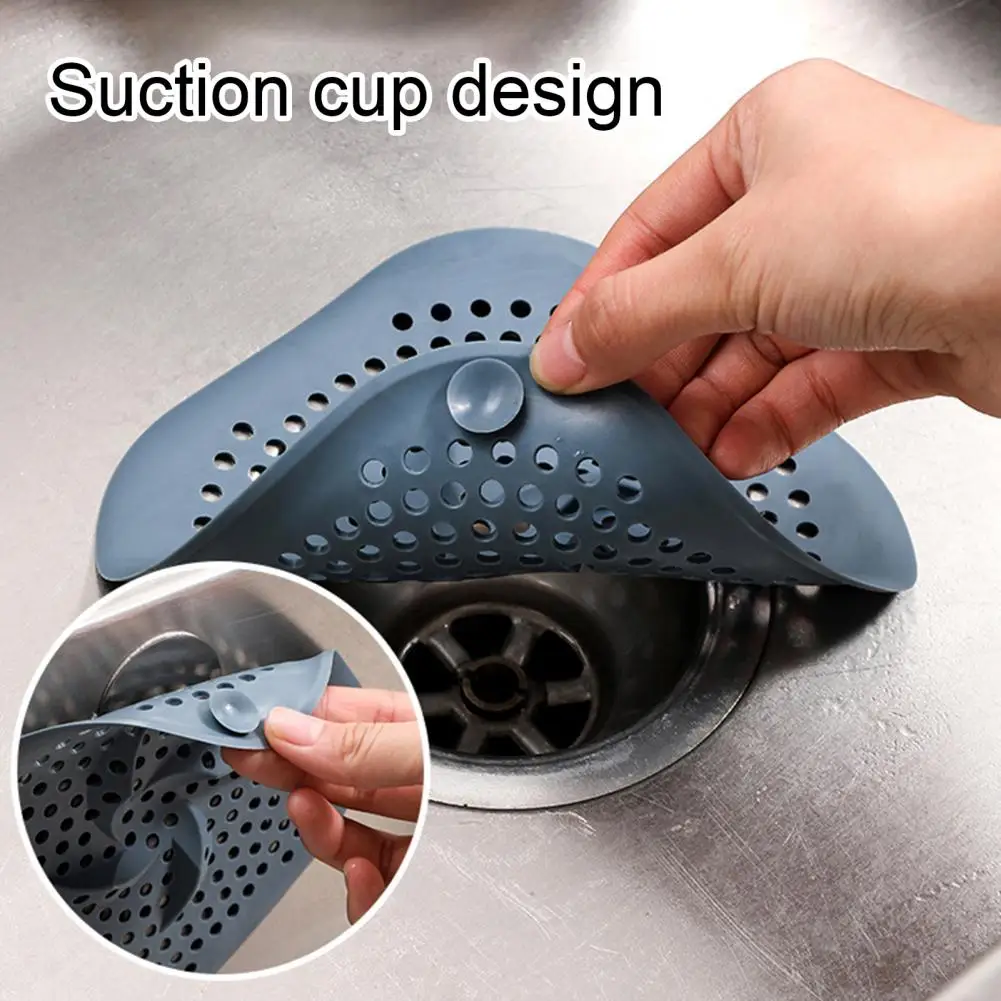 15*15cm Silicone Shower Drain Hair Catcher Drain Cover Protector For Bathroom Kitchen Laundry Room Non-Slip Shower Accessories