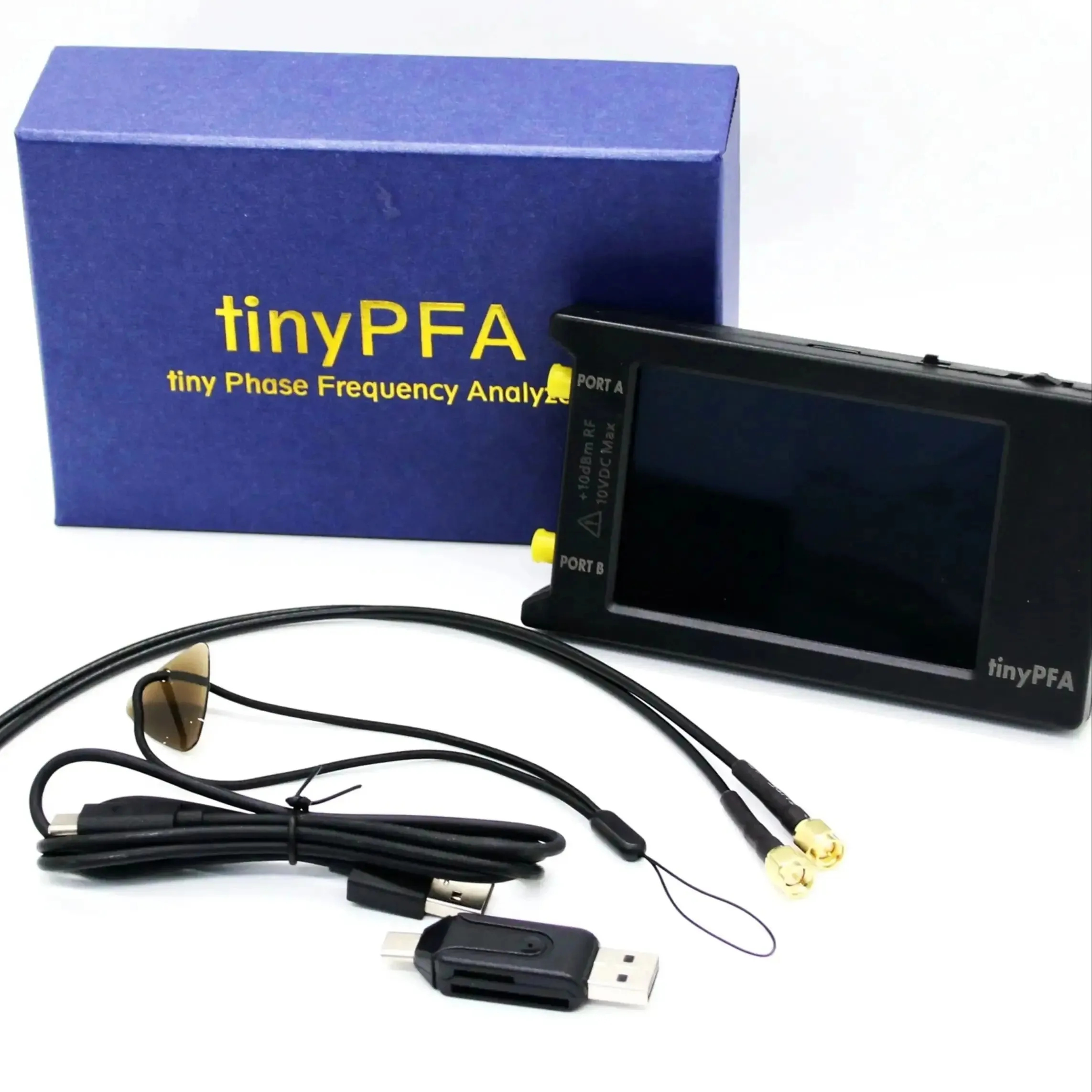 4“ TinyPFA Portable Phase Frequency Analyzer Tester 1MHz-300MHz Two Input Signals Testing of Oscillator/Clock Source