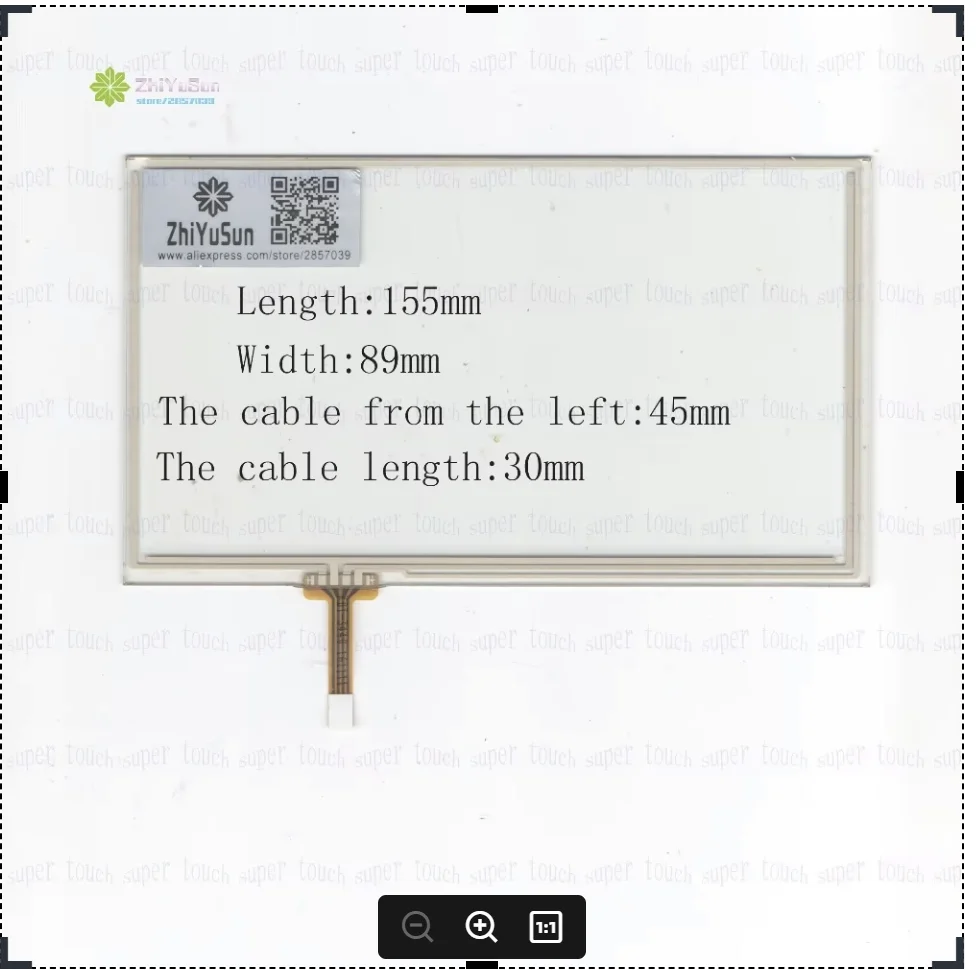 

ZhiYuSun KDT-3440 6.2Inch 155*89 Resistive TouchScreen Panel Digitizer 155mm*89mm for GPS CAR this is compatible