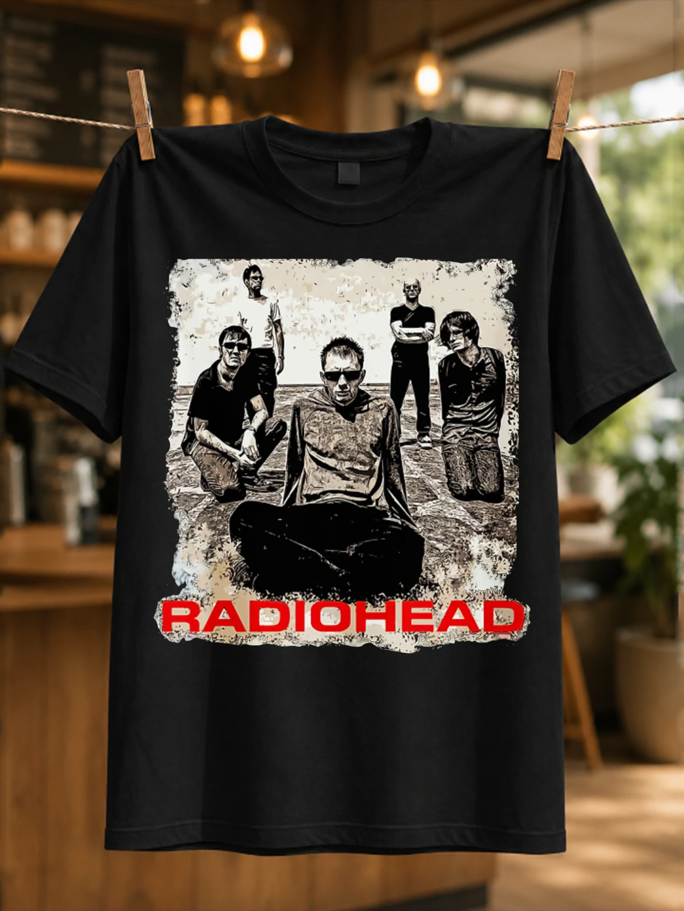 Alternative Rock distressed collage texture with bold lettering dark stage mood and underground  Unisex All T-Shirt