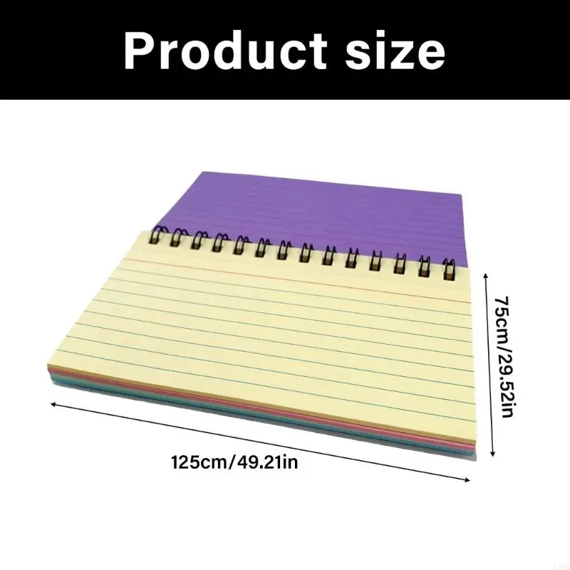 2025 New Twin Coil Binding Notebook 50Sheets Lined Pocket Writing Notepads Small Paper Notebook for Note Taking Drawing