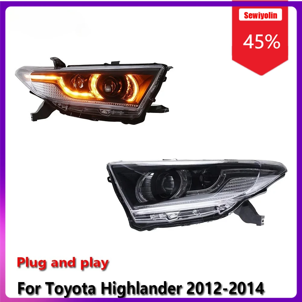 

Автомобильные светодиодные лампы Sewiyolin в сборе для Toyota Highlander 2012-2014, противотуманные фары DRL, стоп-сигнал поворота
