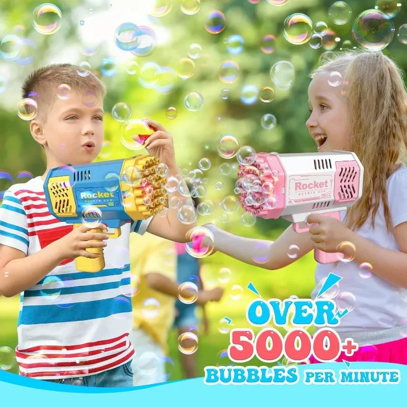 Bazooka Bubble Maschinengewehr Blaster mit Lösung 40 Löchern Bubble Maker Gebläse Outdoor Spielzeug Geschenke Partygeschenke