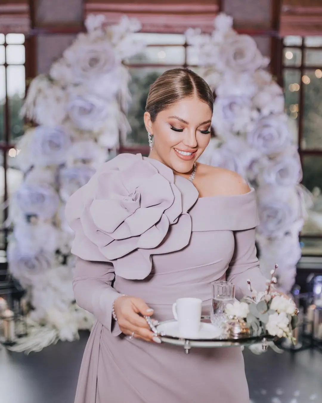 Vestidos de Fiesta de manga larga para ocasiones especiales, vestido de noche con flores, moda para mujer, vestidos de boda