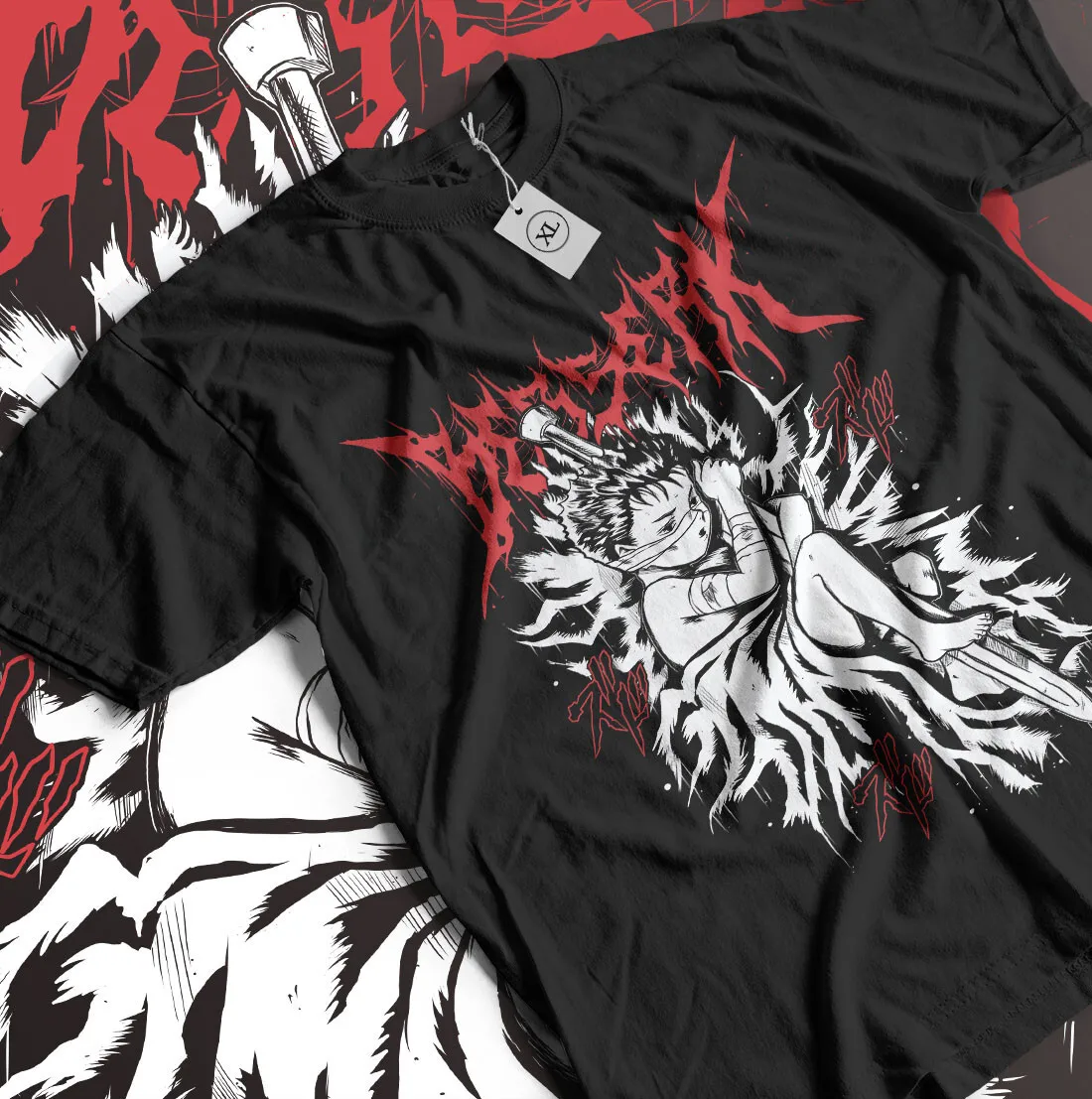 Guts kid berserk camiseta Manga Strip Gut Berserker armadura Anime regalo camisa negra