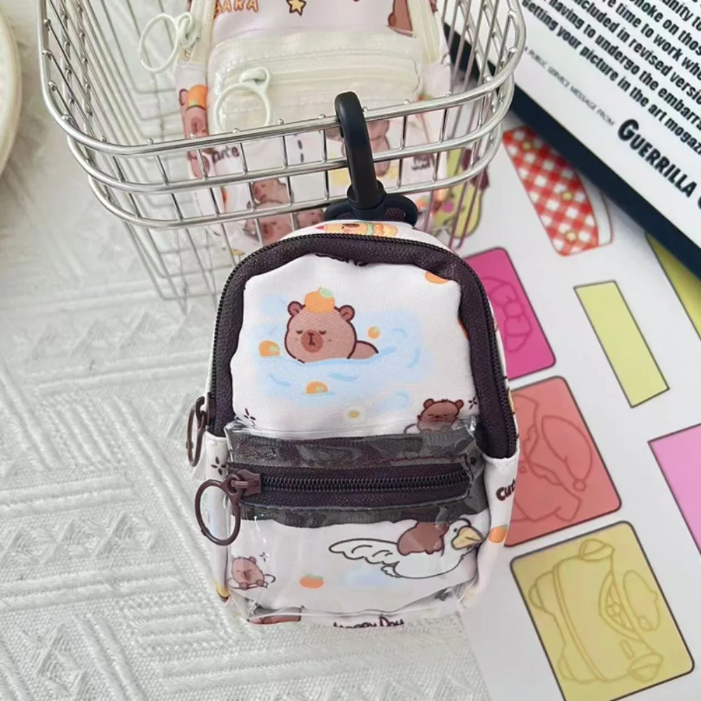 

New Capybara Coin Purse Schoolbag Shape With Hanging Buckle Multifunctional Storage Bag Capybara Storage Bag Travel Essentials