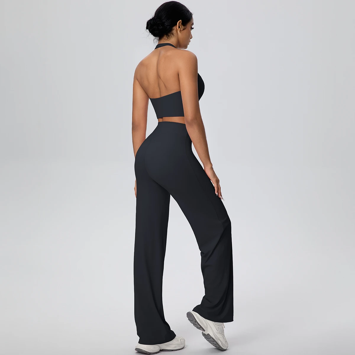 2-teiliges Damen Yoga-Set: Rückenfreier Neckholder-BH und Hose – Sommerliches, atmungsaktives Sport- und Lauf-Workout-Top – Top-Seller – Detail 14