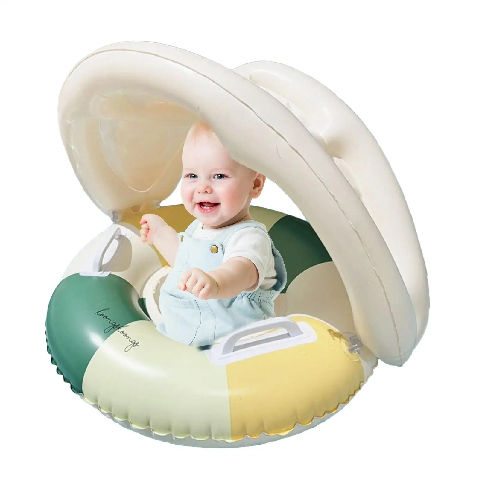 Baby Pool Float พร้อม Canopy เด็กว่ายน้ําที่นั่งแหวนหลอดว่ายน้ําที่นั่งวงกลมลอยแหวนว่ายน้ําน้ําเล่น Inflatable ของเล่น