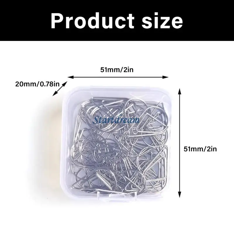 50 Pcs Metal Paper Clips Teardrop Office Clips Metal Decorative Paper Clips K92C