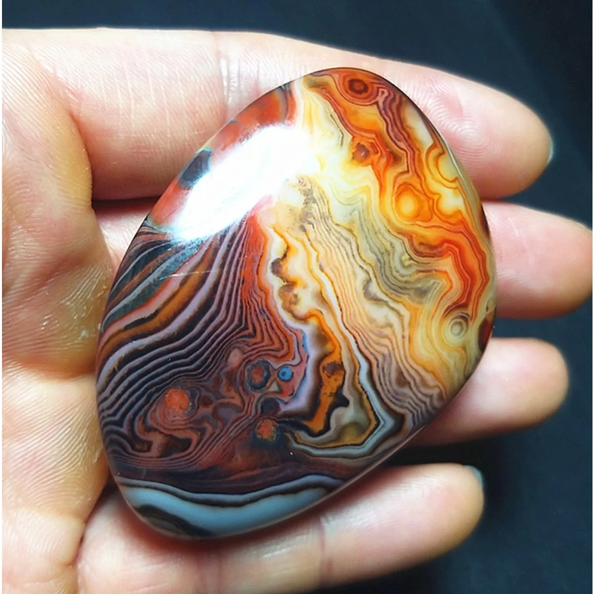 Banded Agate Loose Gemstone, Multi Color, Polished Tumbled, Collector Gift, Natural Stone, Crystal Collection, Table Display