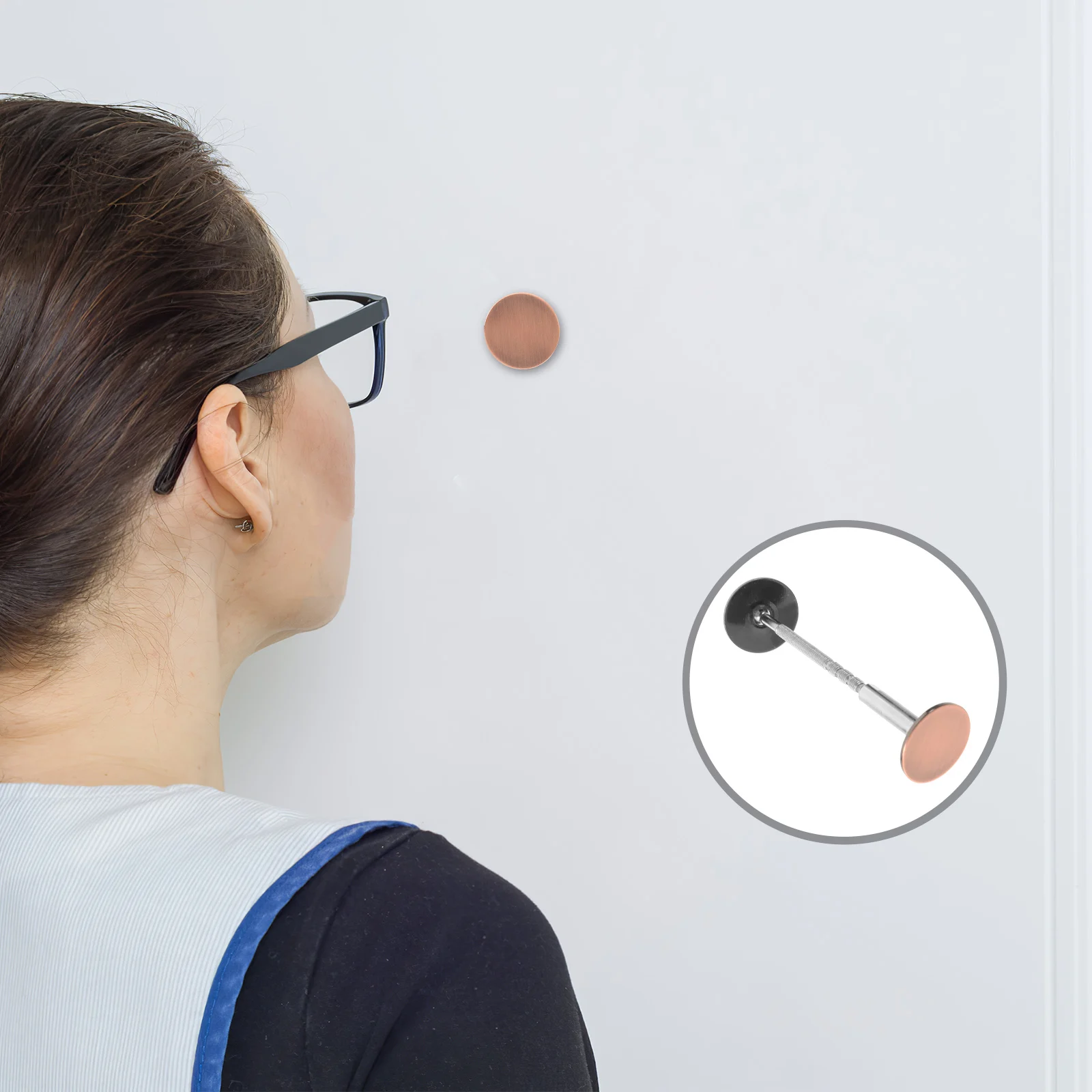 

Interior Door Hole Cover Plate Stainless Steel Filler for Removed Deadbolt Repair Broken Drawer Holes Modern Look