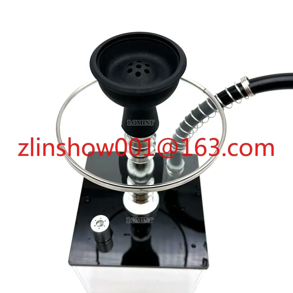 Clear Transparent Square Hookah Acrylic Shisha Set Complete Accessories Cachimba Smoke Box LOMINT LM-HP008-2