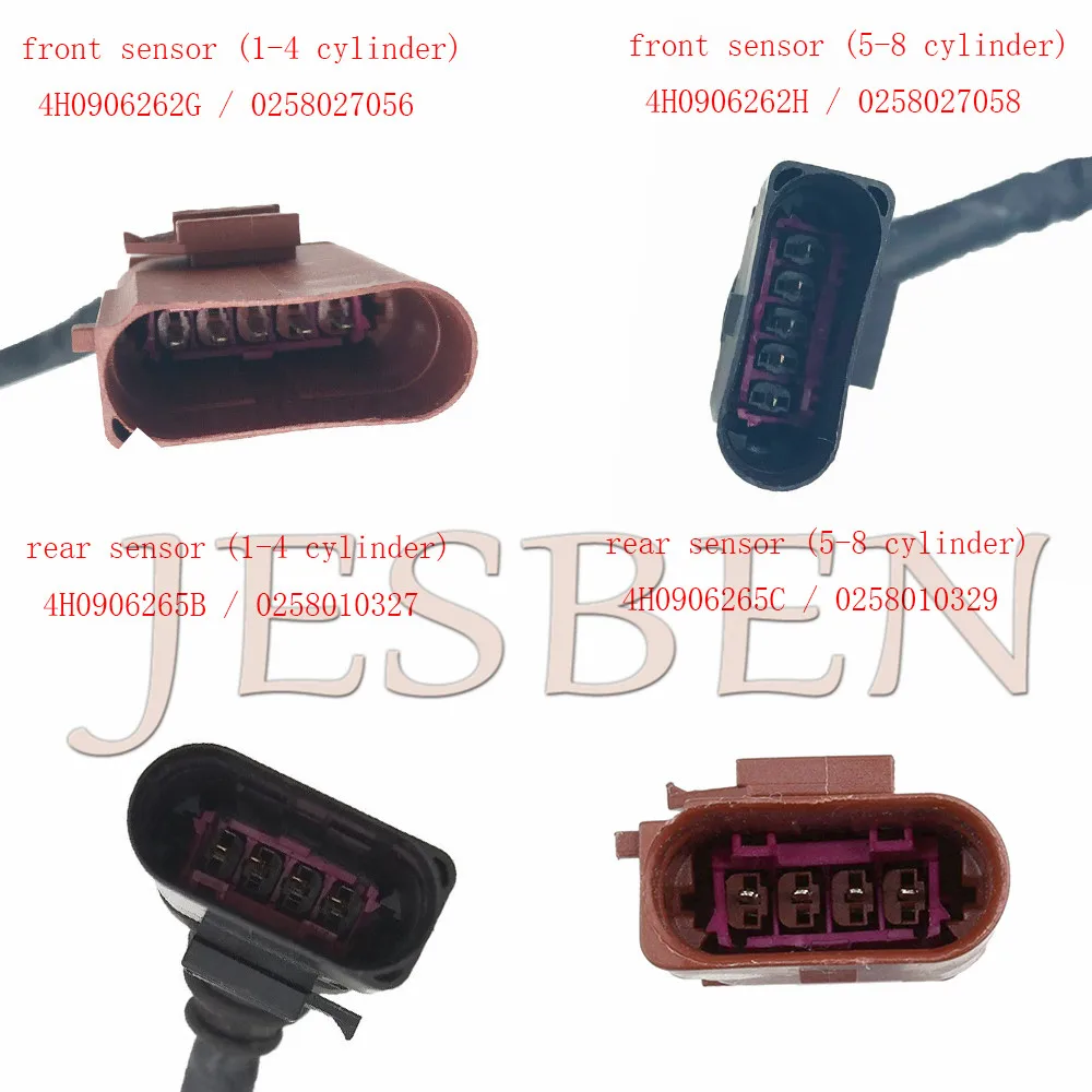 الجبهة والخلفية لامبادا O2 الاستشعار لأودي ، كواترو ، A6 ، C7 ، S6 ، RS6 ، A7 ، S7 ، RS7 ، A8 ، S8 ، 4.0 ، 4H0906262G ، 4H0906262H ، 4H0906265B ، 4 قطعة