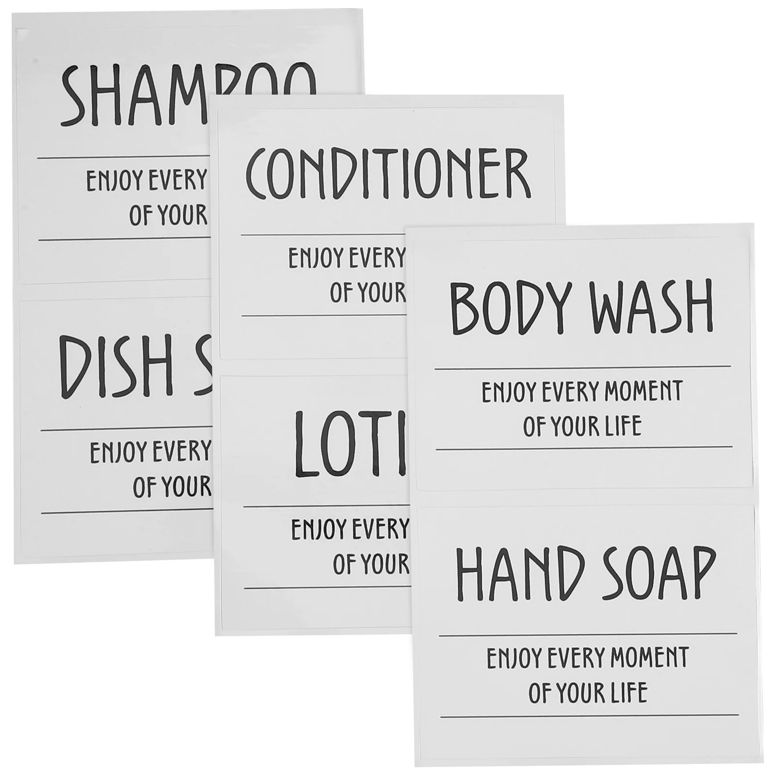 

Shampoo Bottle Stickers Waterproof Self-Adhesive Bathroom Dispenser Organizer Elegant Design Simple Color Peel Stick