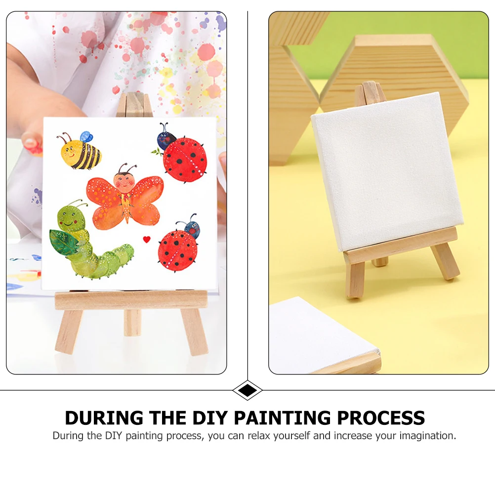 

6 set 6 Sets Easel Oil Painting Tools 7x12 5inch Canvas Stands Kids Canvas And Stand Stable Portable Blank Frames diy supplies