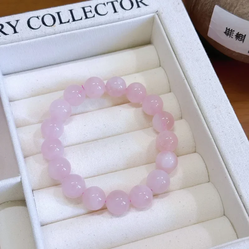 Natural peach blossom powder crystal Madagascar powder crystal bracelet horse powder bracelet female birthday gift bracelet